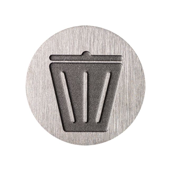 Brushed Aluminum Medallion 1/8 Thick Recycle Logo 1-1/2 Diameter 