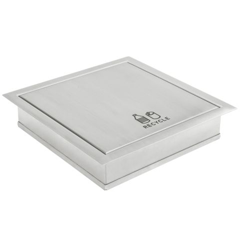 Square Trash Ring with Lid and Engraved Icon